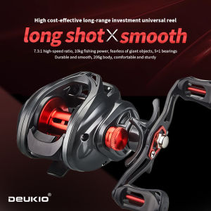DEUKIO Baitcasting Fishing Reel Ultralight 5+1 7.3:1 Ratio Hybrid Ceramic Outlet Magnetic Brake Aluminum Spools Seawater