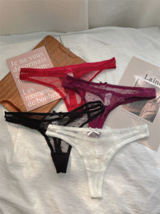 Quần Lót Ren Màu Đỏ Hở Mông Thoải Mái Gợi Cảm Cạp Thấp Cỡ Lớn Cho Nữ Quần Lót Chữ T Mùa Xuân 2024