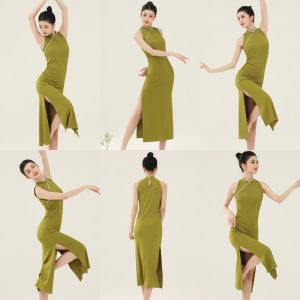 Modern Classical Dancing Dress for Dancing Stretch Chinese Classic Dance Exercise Clothing Retro National Style Cheongsam Performance Costumes