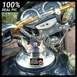 COVER TUTUP TANGKI TANKI TENGKI MAHKOTA TIGER DAN MEGAPRO FULL BESI CROME