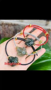 vòng tay nữ hồ ly đá thạch anh tóc xanh tự nhiên vip mix vòng cáp khóa titan vòng tay đá phong thủy hợp mệnh hỏa mệnh mộc trang sức thiết kế đủ hóa đơn thẻ bảo hành