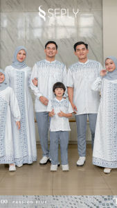 SARIMBIT SEPLY TENARA PASSION BLUE TERBARU 2026 GAMIS & KOKO KELUARGA LEBARAN KEKINIAN TERMURAHH