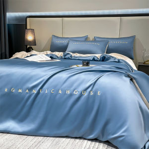 MiiOW Ice Silk Bedding Set 2024 New Style Washed Luxury Four-Piece Sheet Cover Bedding Dustcover Quilt Cover Summer Cool Feeling