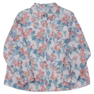 WUSEWUWEI | Odorless Tasteless Pure Cotton Long Sleeve Artistic Shirt Spring Autumn Floral Print Loose Fit Polo Collar Traditional Design