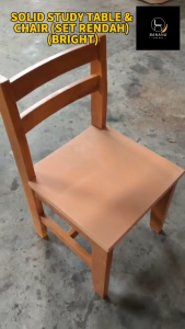 Set Rendah Meja Kerusi Study Kayu Solid ST5770 SC400 | Study Table & Chair Set Heavy Duty | Saiz Sekolah Rendah