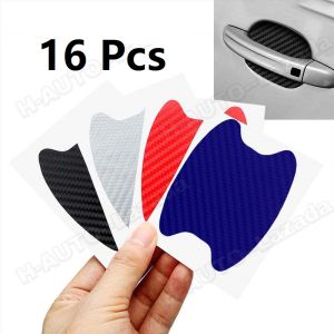 Car Door Handle Sticker Universal Carbon Fiber Handle Protector Anti Scratch Decal Fit For Perodua Proton Honda Toyota Nissan Mazda Mitsubishi Saga Bezza Myvi Axia Aruz City Civic Persona X50 Preve Car Accessories Interior