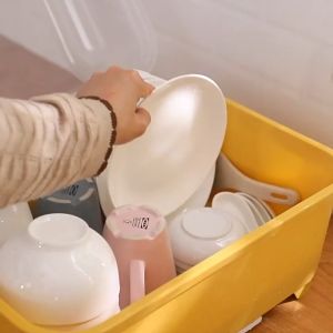 HOMEC ที่คว่ำจานพลาสติก ที่คว่ำจาน ที่คว่ำจานมีฝาปิด Dish rack ฝาปิดแน่น กันฝุ่นละออง รับน้ำหนักได้ถึง 15kg. และแมลงได้ดี