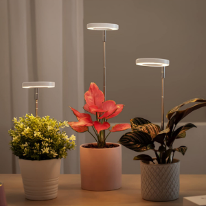 LED Indoor Angel Ring Plant Growth Light 2/4/8H On/Off Timer USB 5V Retractable Height Full Spectrum Simulated Sunlight Plant