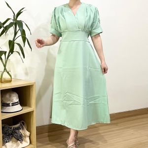 ECLAIRE 039 Dress Midi Lengan Pendek Shortsleeves Polos Basic Dasar Pesta Korea Kasual Casual Sheren