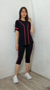 Setelan Baju Senam Wanita - Pakaian Olahraga Wanita Trendi - Setelan Senam Sport Aerobic & Yoga
