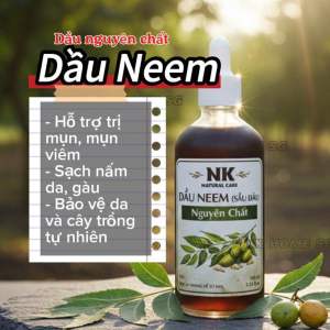 Dầu Neem ( Sầu Đâu ) Nguyên Chất NK Dùng Chăm Sóc Da & Tóc Hỗ Trợ Mụn 100ml