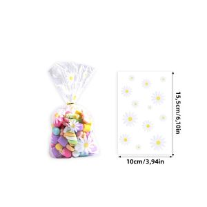 Bộ 50 Hoa Cúc Túi Kẹo Trong Suốt Hoa Bánh Quy Bao Bì Cho Boho Đám Cưới Sinh Nhật Cho Bé Tự Làm Quà Tặng Gói