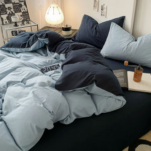 Washed Cotton Duvet Cover Single Piece 150x200x230 Student Dormitory Single Double 1.8 Quilt Cover Three Four Piece Set