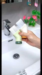 Creative Cleaning Brush Can Be Connected To Mineral Water Bottle Dry-wet Dual-use Cleaning Brush Multi-use Household Gap Brush