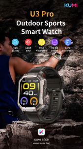 Đồng hồ thông minh KUMI U3 Pro nghe gọi đt đọc tin nhắn chống nước đo nhịp tim