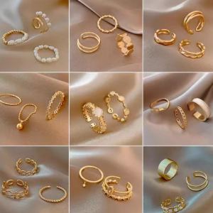 French Pearl Ring for Women Light Luxury Delicate Niche Design High-End Feeling Ring Set with Minimalist Tail