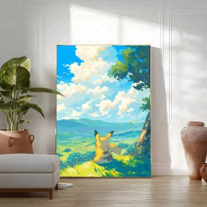 KAYOU | Acrylic Paint By Numbers Pokemon Pikachu Anime Painting By Numbers on Canvas Coloring By Number for Adults Paint Digital Art