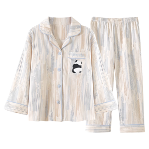 MiiOW | Cat Lady Pure Cotton Sleepwear Long Sleeve Set Spring Autumn Cute Outerwear Cardigan Home Clothes Womens Fashion Comfortable