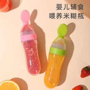 Baby Spoon Bottle Feeder Dropper Squeeze Training Feeder Bottle Kids Feeding Tool Silicone Soft Infant Fruit Rice Paste