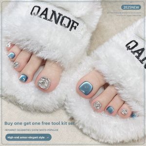 MONLEYTA | Wearable Diamond Foot Nail Patches Short Design Finished Product High-End Feelings New 2025 Foot Toenail Beauty Nail Art