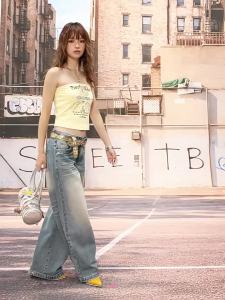 Slimming and Camouflage Cross Crystal Self-Padded Tube Top