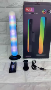 MJ-21 Lampu RGB Led Tube Stick Background Stand Mini Portable / RGB Tube Light Lampu Hiasan Meja Warna Warni Adjustable