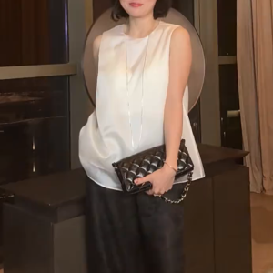 QINGNAER | Elegant and Simple Tank Top T-shirt Loose Fitting