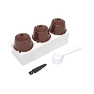 5Pcs/set Refillable Coffee Capsules Filter Cup Compatible for Dolce Gusto Reusable Coffee Capsules with Spoon Cleaning Brushes