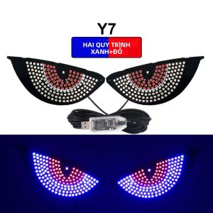 Đèn LED Trang Trí Hình Mắt Quỷ Động RGB Cho Xe Tải Bảng Điều Khiển Điểm Ảnh Kính Chắn Gió USB 5V Đa Chế Độ Đèn Trang Trí Xe Tải