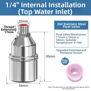 CHUANGXINZHE | Automatic 304 Stainless Steel Float Valve Water Level Controller