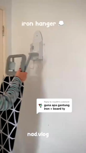 BestGila MALAYSIA Wall Mounted Iron Hanging Rack Heat-resistant Hanging Ironing Board Holder With Hanger Hook Iron Stand Rack Rak Seterika 熨斗架