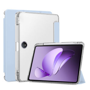 Ibrave Transparent Foldable Silicone Case for OPPO Pad3 2024 New Model Lightweight Full Cover Anti-Fall with Pen Slot