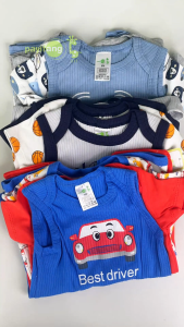 PAYI BABY-3PCS Fashion Baby Boys Girls Short Sleeve Onesies Infant Romper Jumpsuit Cotton Bodysuits