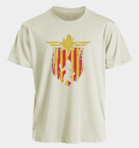 เสื้อยืดมาร์เวลสำหรับผู้ชายและผู้หญิง แคปเทนมาร์เวล ฤดูร้อน อเมริกัน สปริงและออทัมน์ กีฬา ฟิตเนส ลำลอง โอเวอร์ไซส์ แขนสั้น