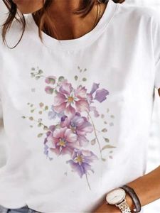 เสื้อยืดคอกลมพิมพ์ลาย เสื้อเชิ้ตฐาน เสื้อยืดคอกลมแขนสั้นทรงสลิมฟิตสำหรับผู้หญิงในฤดูร้อน