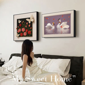 HAIMASHENGKANG | Luxury Swan Butterfly Rose Decorative Painting