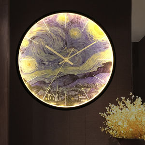 Sound Control Luminous LED Clock Minimalist Nordic Series Starry night Wall Clock Hot Sale Morden Home Living Room Simple and Fashion Creative Clocks 30cm