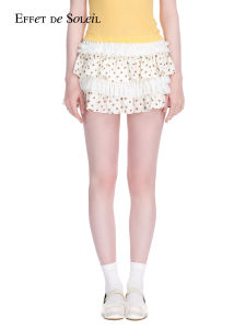 Lace Polka Dot Layered Mini Skirt