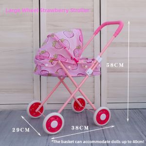 Mini Dollhouse Accessories Swing Bed Baby Stroller Toy Princess Doll Baby Cradle for Girls Simulation Play Food Toys