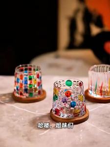 BANGBEBE | Creative Rotating Vintage Colored Drinks Glass with Base