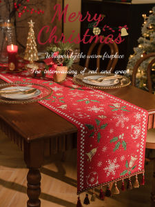 American Light Luxury Fancy Christmas Table Runner Rectangular Atmosphere Decorative Strip Tea Table TV Cabinet Bench Cover Towel