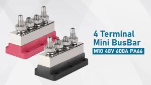 Khối Phân Phối Điện Chống Thấm Nước Hạng Nặng 600A Chân Cắm M10 Màu Đen & Đỏ Dùng Cho Xe Tải Tàu Biển Thanh Nối Ắc Quy