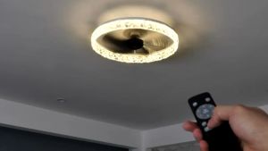 [SG Stock]Ceiling Fan Light Variable Frequency Fan Ceiling Lamp Invisible Fan Chandelier Ceiling Fan Lamp Restaurant RC Ceiling Fan Lamp Nordic 220V