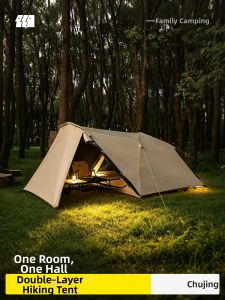 TanXianZhe | Rainproof Black Tarp Automatic Setting Tunnel Tent Camping Full Kit