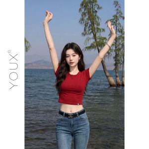 YOUXIANG | Áo Thun Ngắn Phù Hợp Đơn Giản và Thời Trang