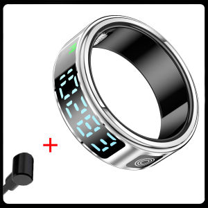 For Xiaomi Smart Ring Men Women Display Screen Heart Rate Blood Oxygen Monitoring Multi Sports Modes IP68 5ATM Waterproof SR08