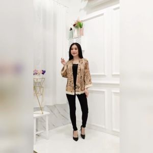 JakartaFashion - cardigan outer batik tribal motif songket bohemian bahan adem renda rumbai boho