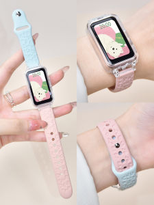 Huawei Band 10/8 Smart Sport 9NFC Edition Silicone Strap Womens Wristband Replacement Band Compatible with Honor 7/6 pro Single Clip Breathable Watch Chain