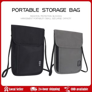 Travel Hanging Neck Wallet RFID Blocking Card Case Portable Passport Organizer Holder Men Women Multifunction Nylon Phone Pouch Waterproof RFID Nylon Storage Bag Travel Document Card Passport Bag Neck Wallet Money Document Card Passport Pouch
