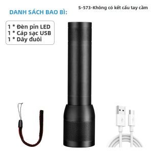 Đèn Pin Sạc Hợp Kim Nhôm Siêu Sáng Đèn Pin Cắm Trại Di Động Có Khả Năng Thu Phóng Bằng Kính Thiên Văn Đèn Pha Ngoài Trời Chống Nước